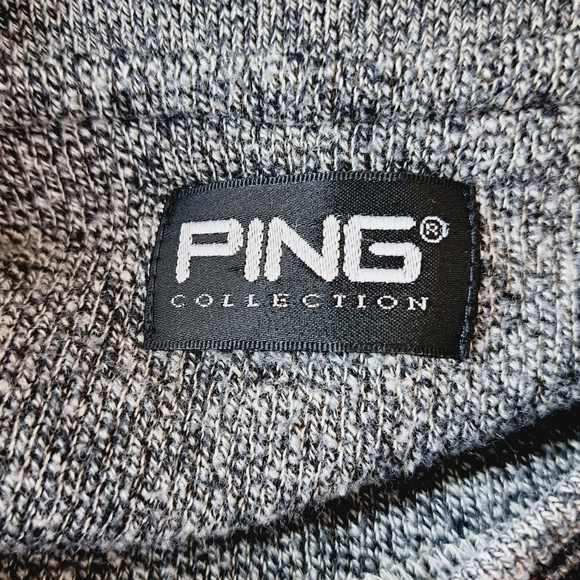 PING Golf‎ Gray and Black V Neck Fleece Lined Pop Over Sweater Size XL - Picture 7 of 8